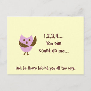 pinkyowl, 1,2,3,4... You can count on me..., Ow... Postcard