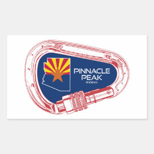 Pinnacle Peak Arizona Rock Climbing Carabiner Rectangular Sticker