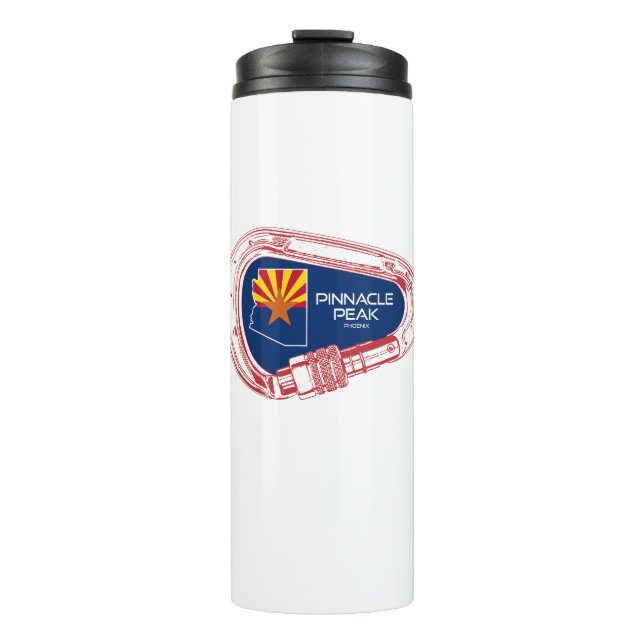 Pinnacle Peak Arizona Rock Climbing Carabiner Thermal Tumbler (Front)