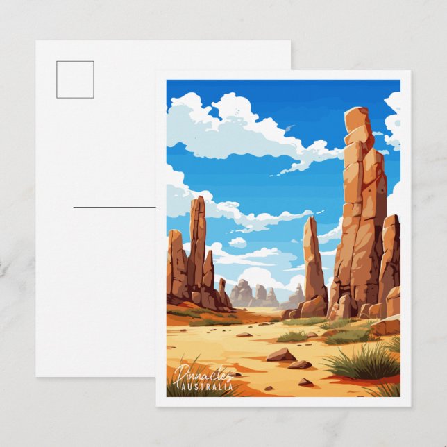 Pinnacles Australia vintage travel illustration Postcard (Front/Back)