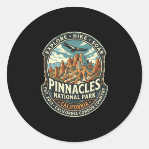 Pinnacles national park california condor and classic round sticker