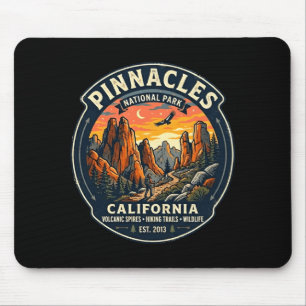 Pinnacles national park california retro hiking mouse pad