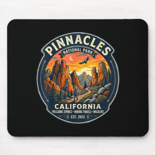 Pinnacles national park california retro hiking mouse pad