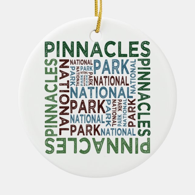 Pinnacles National Park Ceramic Tree Decoration (Front)