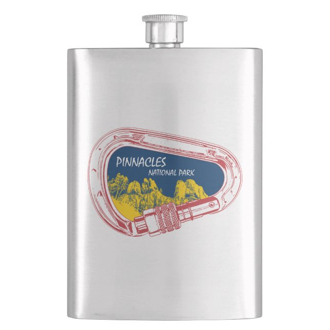 Pinnacles National Park Climbing Carabiner Hip Flask (Front)