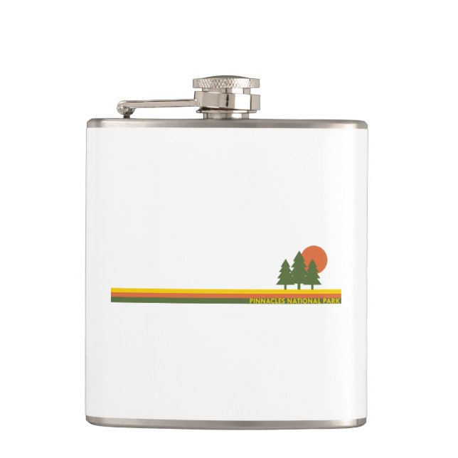Pinnacles National Park Pine Trees Sun Hip Flask (Front)
