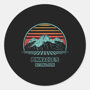Pinnacles National Park Retro Hiking Vintage 80s S Classic Round Sticker