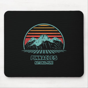 Pinnacles National Park Retro Hiking Vintage 80s S Mouse Pad