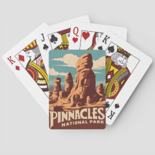 Pinnacles National Park Retro Travel Art Playing Cards