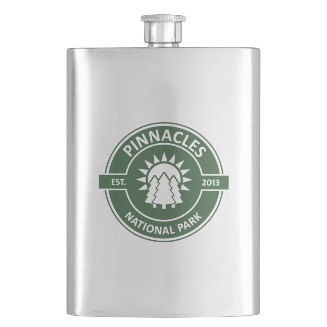 Pinnacles National Park Sun Trees Hip Flask (Front)