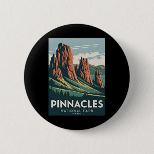 Pinnacles National Park Vintage Camping Hiking Men 6 Cm Round Badge