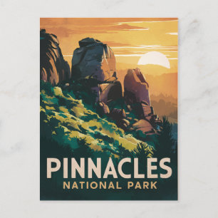 Pinnacles National Park Watercolor Illustration Holiday Postcard