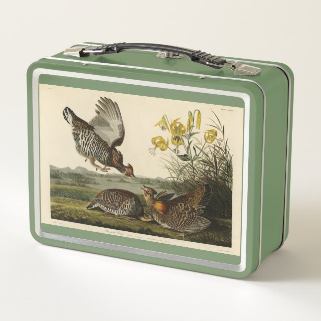 Pinnated Grouse (Grous) Audubon's Birds of America Metal Lunch Box (Back)