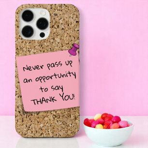 Pinned Pink Note Template Message Cork Board iPhone 16 Pro Max Case