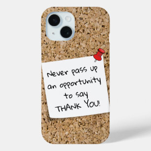 Pinned White Note Template Message Cork Board iPhone 15 Case