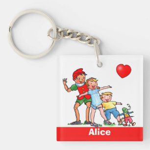 Pinocchio and Friends Love Heart - Keychain