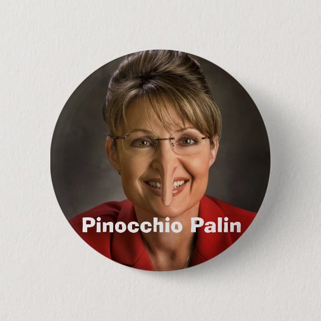 Pinocchio Palin 6 Cm Round Badge (Front)
