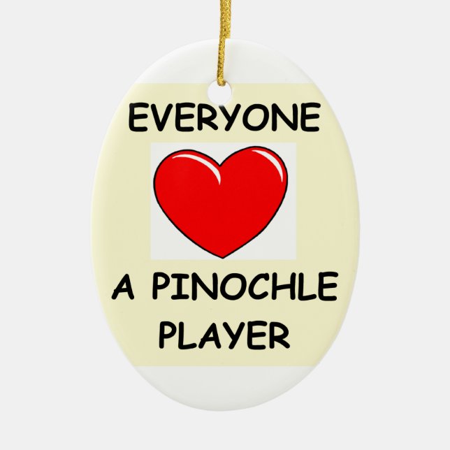 pinochle ceramic ornament (Front)