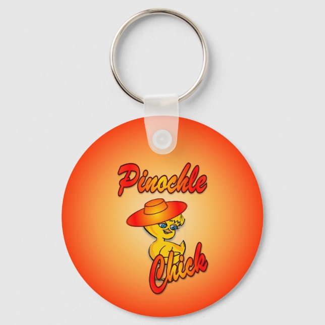 Pinochle Chick #5 Key Ring (Front)
