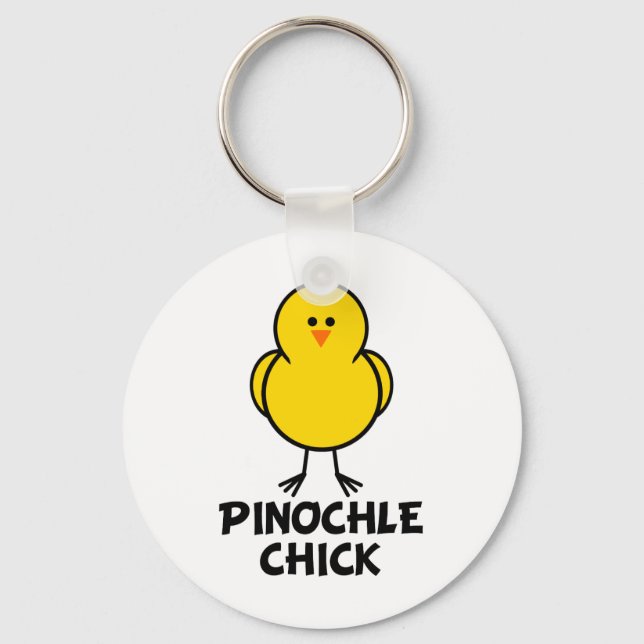 Pinochle Chick Key Ring (Front)