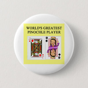 pinochle game player 6 cm round badge