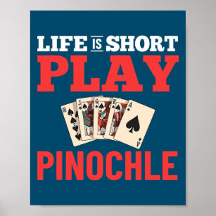 Pinochle Game Rules Cards Double Deck Points Poster