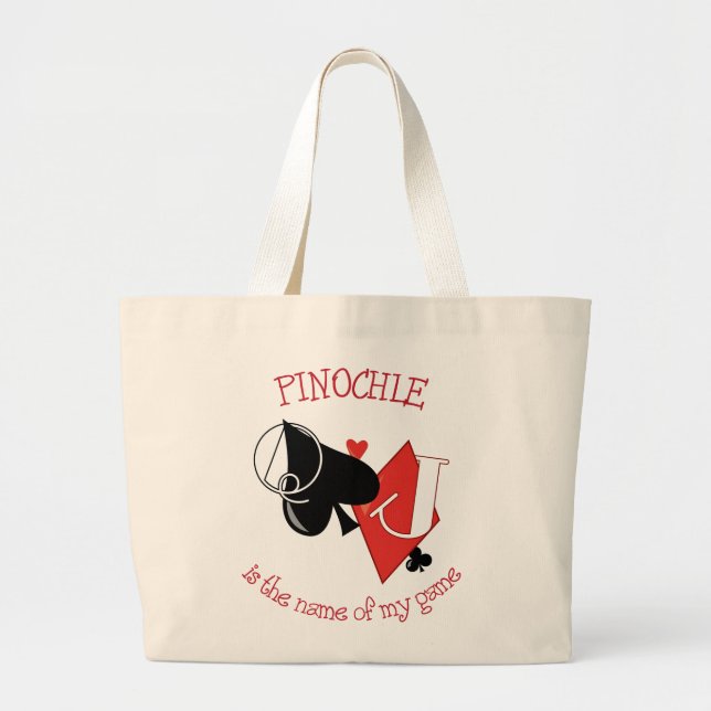 Pinochle Large Tote Bag (Front)