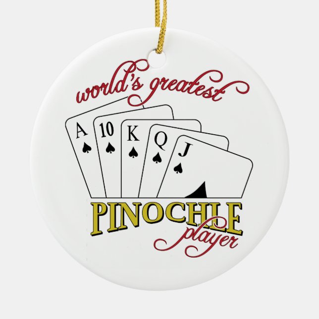 Pinochle Player Ceramic Ornament (Front)