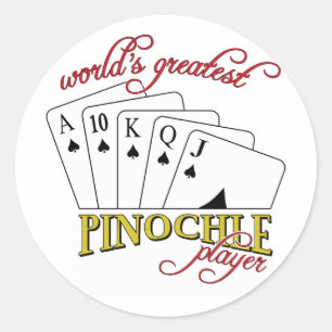 Pinochle Player Classic Round Sticker