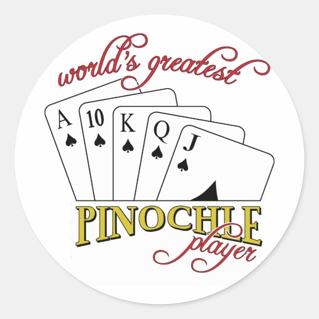 Pinochle Player Classic Round Sticker (Front)
