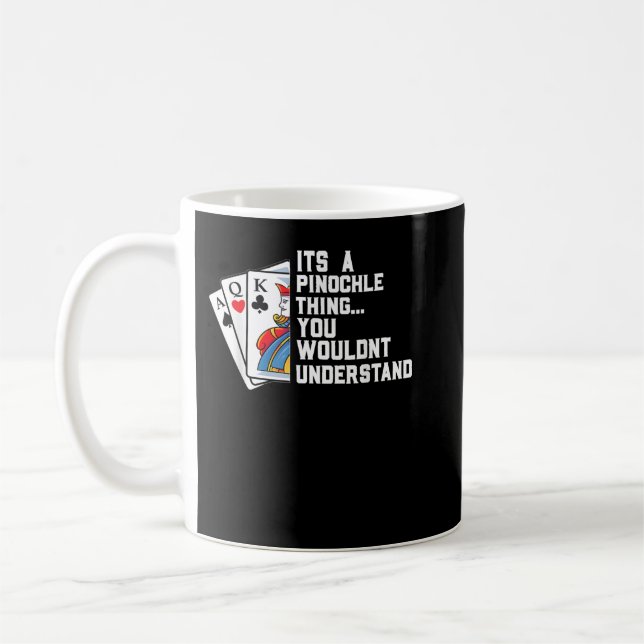 Pinochle Player Gif Funny Pinochle Card Game Coffee Mug (Left)