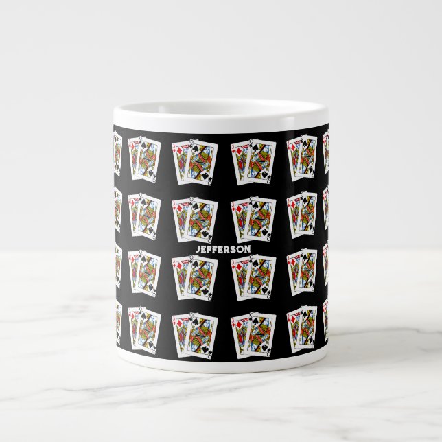  Pinochle Queens and Jacks  Large Coffee Mug (Front)