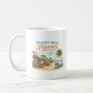 Piñones Puerto Rico Vintage Beach Kiosk Coffee Mug