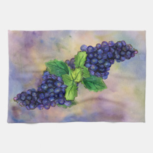 Pinot Grapes Red Wine Art Decor Kitchen Towels