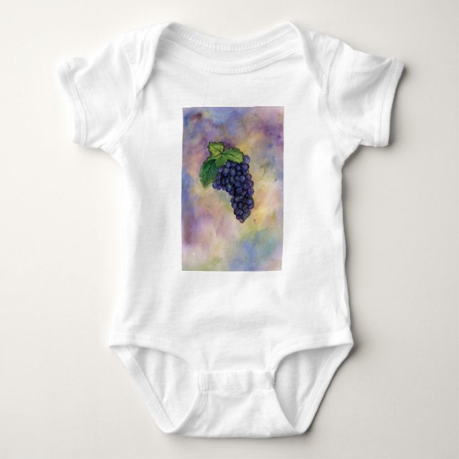Pinot Noir Wine Grapes Baby Bodysuit (Front)