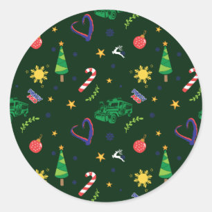 Pinoy Ako Filipino Christmas Pattern Classic Round Sticker