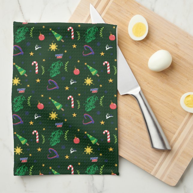 Pinoy Ako Filipino Christmas Pattern Tea Towel (Quarter Fold)