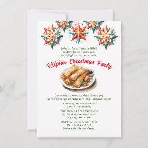 Pinoy Christmas Party Lumpia  Invitation