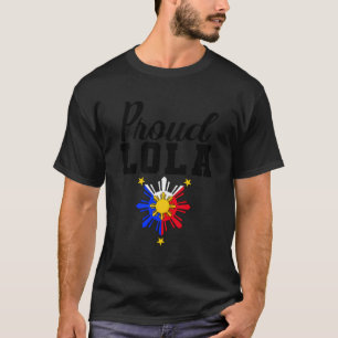 Pinoy Filipina Philippine Proud Lola - Black Lette T-Shirt