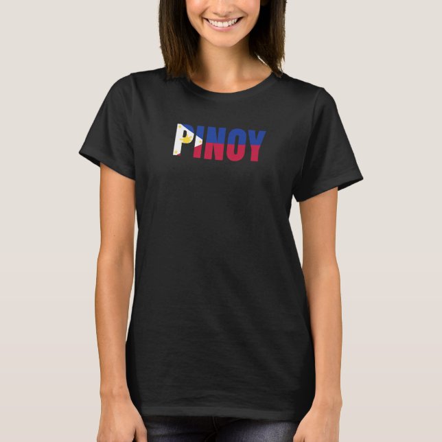 Pinoy Filipino Flag Sun Love Pinoy Asian Phillipin T-Shirt (Front)