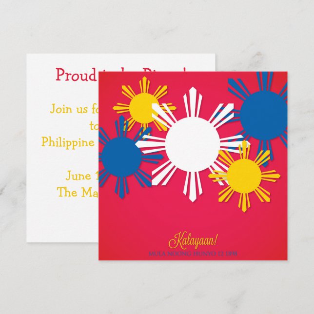 Pinoy Philippine Independence Day Invitation (Front/Back)
