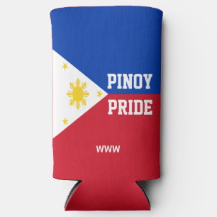PINOY PRIDE Monogram Philippines Filipino Flag Seltzer Can Cooler