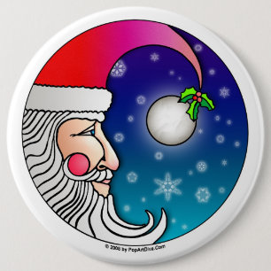 Pins, Buttons - Santa Moon