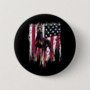 Pinscher American Flag Usa Awesome 6 Cm Round Badge
