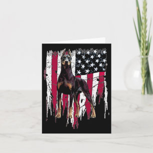 Pinscher American Flag Usa Awesome  Card