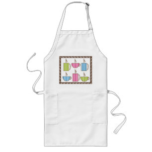 Pinstripe Coffee Cups Long Apron