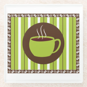 Pinstripe Coffee Glass Coaster