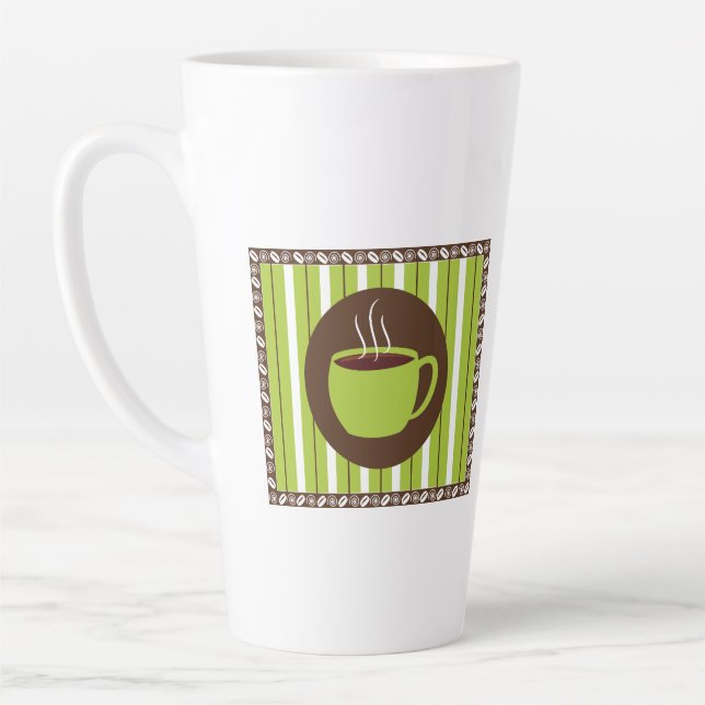 Pinstripe Coffee Latte Mug (Left)