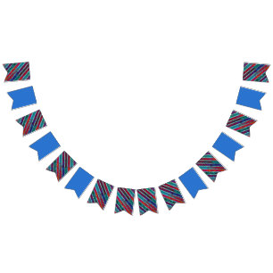 Pinstripe Contemporary Wine Blue / Blue Design Bunting