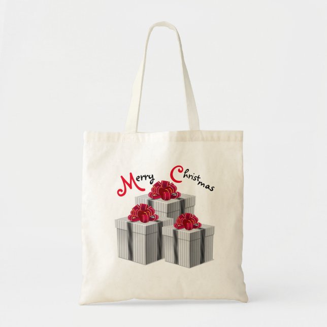 PinStripe Holiday Tote Bag (Front)